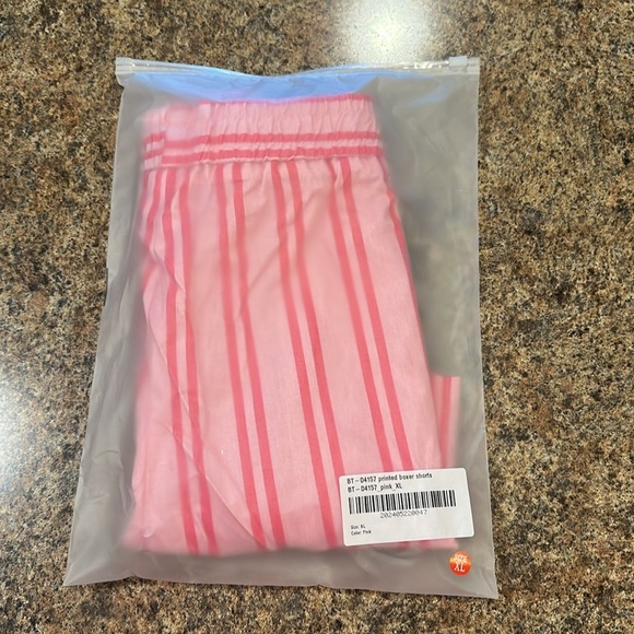 The Gemma Striped Boxer Shorts Size XL With Side Pockets Pull On Pink - Picture 11 of 11